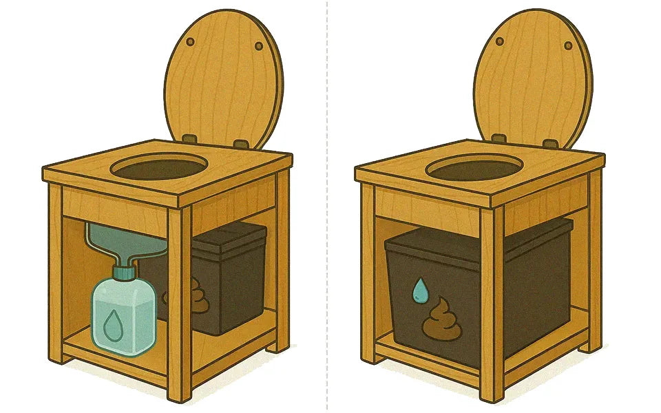 Comparison separating toilet vs dry toilet