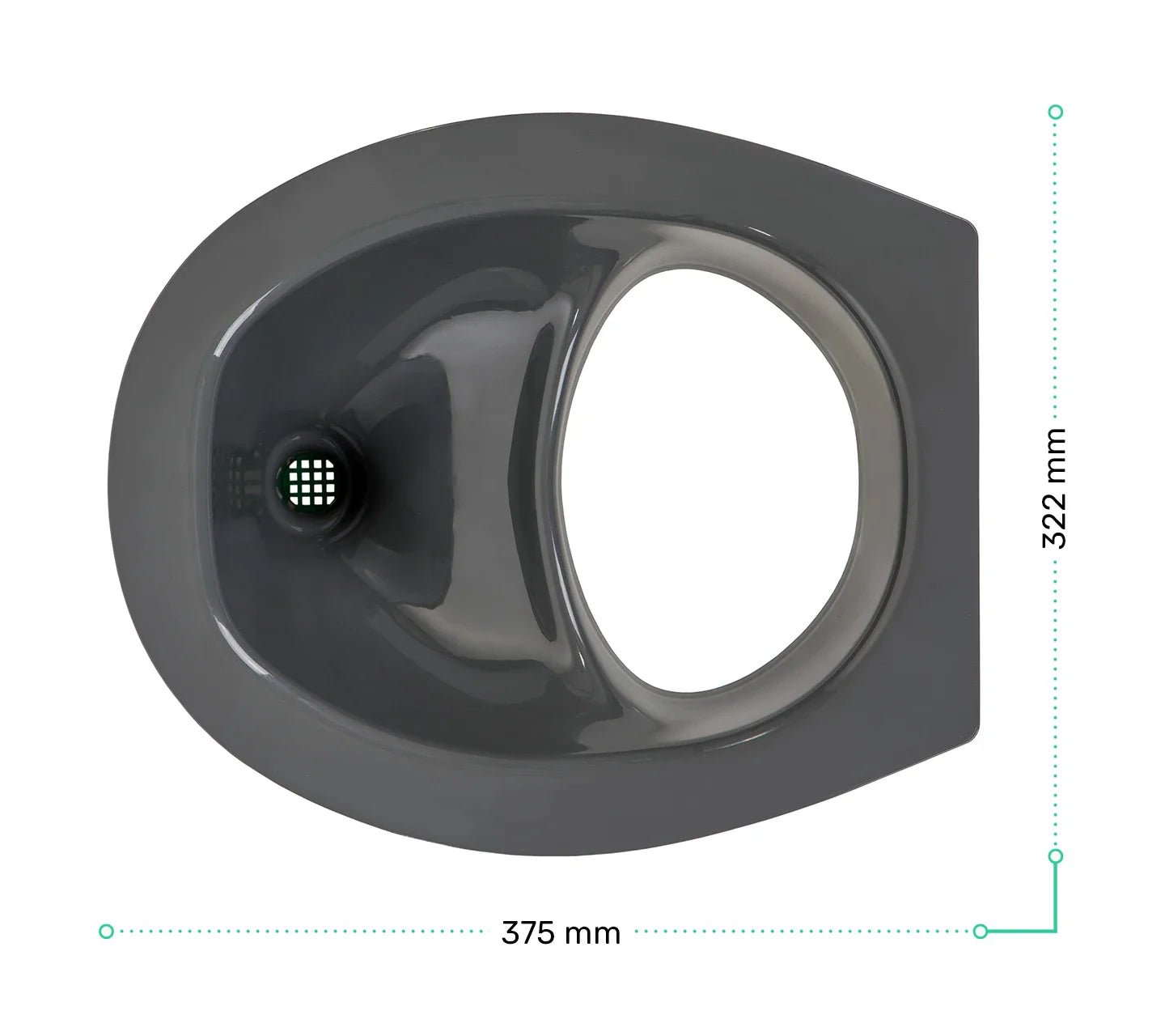 TROBOLO composting toilet insert grey - Dimensions