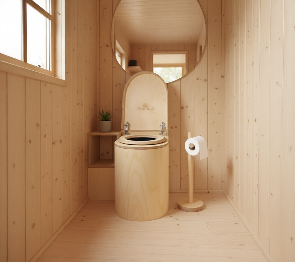 TROBOLO LunaBloem eco toilet in tiny house bathroom