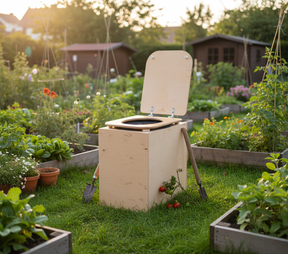 TROBOLO TeraBloem as an eco toilet in  alotment garden