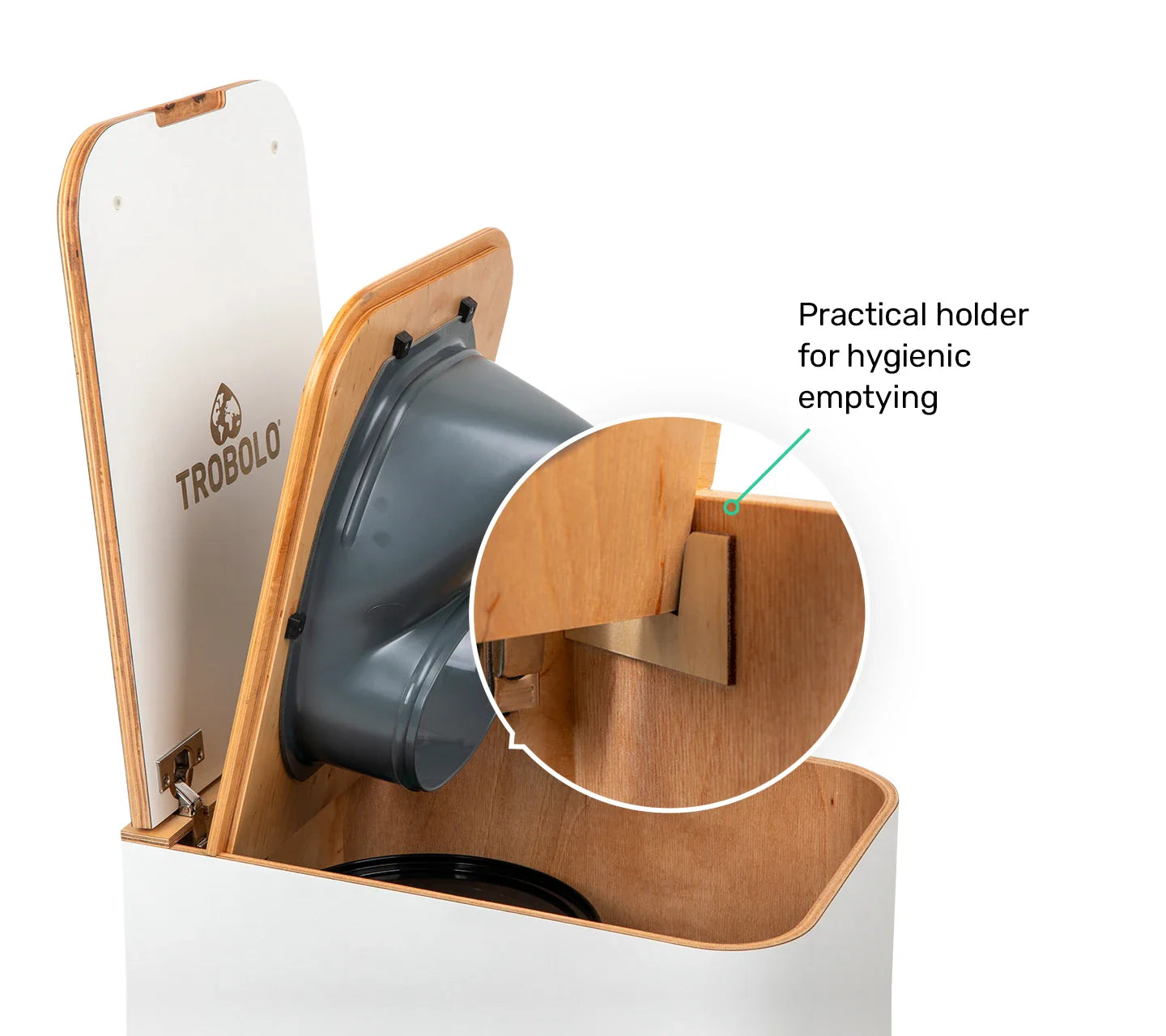 TROBOLO Silvabloem white composting toilet milling